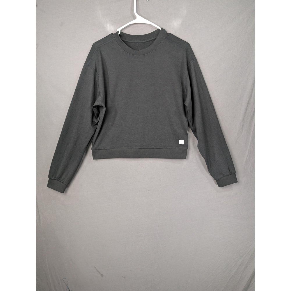 Vuori Womens Long Sleeve Cropped Sweatshirt Charcoal Gray VW2120 Small